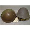 Image 1 : Lot : Two Military Helmets w/liners & straps [ one has tag says British Third Division - one has cam