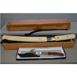 Lot : 2 Items: The Ronin Japanese Sword w/cover in orig cardboard box - Herbertz Hatchet w/ nylon ca