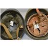 Image 2 : Lot : Two Army Helmets [ one Russian Last Pattern green w/ leather liner & strap - Russian WWII w/li