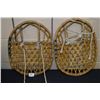 Image 1 : Pair of Military ? Style Oval Shaped Snow Shoes