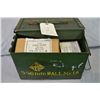 Image 1 : Small Green Miltiary Metal Ammo Box : Approx 200 rnds Boxes 7.92 MM Tracer Ammo - 2 Boxes .303 Trace