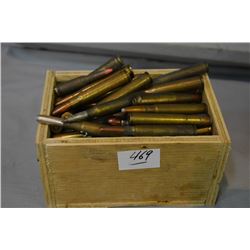 Small Wood Box : Approx 100 Rnds Various Collector's Ammo [ unknown cal ]