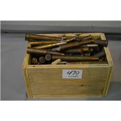 Small Wood Box : Approx 100 Rnds Unknown Cal Collector's Ammo