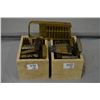 Image 1 : Lot : Two Wooden Boxes - Various Cal Milt Ammo in stripper clips - & brass ammo loader
