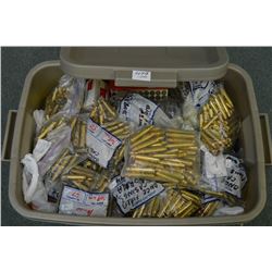 Grey Plastic Tub : Full of Various Caliber Brass