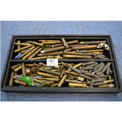 Black Tray Full of Collector's Bullets : .577 Rimfire Nitro, .56 Spencer, .56 -46 Spencer, .56 - 52 