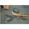 Image 1 : Bundle : Older Fish Rods, four reels, net, etc. - Food Dehyrdator w/manual