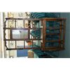 Image 1 : Antique Hall Stand w/ four hooks, mirrored center, small storage drawer [ missing catch pans ]