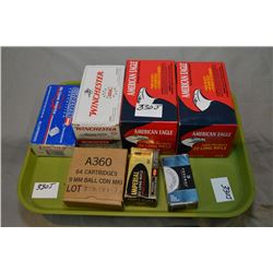 Tray Lot : 2 Bricks ( 500 rnds per ) American Eagle .22 LR Cal ammo - plus 2 Boxes .22 Cal ammo - 3 