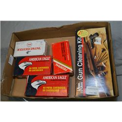 Tray Lot : Hand Gun Cleaning Kit .44/45 Cal - 2 Boxes ( 50 rnds per ) American Eagle .45 Auto Cal am