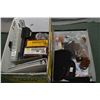 Image 1 : Tray & Box Lots : Hunting Knife w/sheath - Colt Pocket Knife - Fast Track leather holster - small le