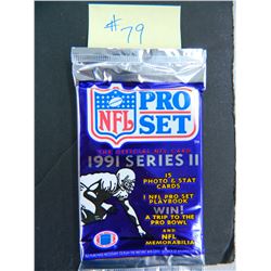 Six (6) packs of 1991 NFL PRO SET Series II Football Card, All One Money. 15 cards per pack