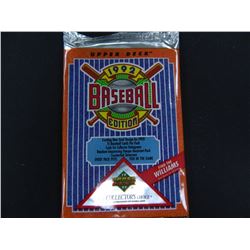 Six (6) Unopened Packs of 1992 Upper Deck Baseball Cards, Unopened, 15 Cards per pack, all one money