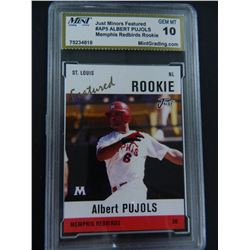 2004 Just Minors #AP5 Albert Pujols Memphis Redbirds Rookie, MGS Graded Gem Mint 10