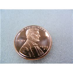 Twenty (20) One Ounce .999 Fine Copper Bullion Rounds, All One Money. Lincoln Cent Design