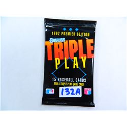 Six (6) Unopened Packs of 1992 Donruss Triple Play Baseball Cards, All One Money, 15 cards per pack