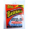 Image 1 : Six (6) Unopened Packs of 1991 Topps Baseball Cards, 15 Cards plus one stick of Bubble Gum