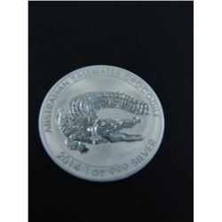 Australia Saltwater Croc, One Ounce .999 Fine Silver