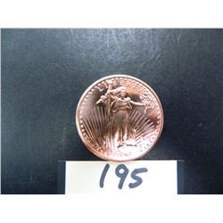 Twenty (20) One Ounce .999 Fine Copper Bullion Rounds, All One Money. Saint Gaudens Design