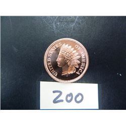 Twenty (20) One Ounce .999 Fine Copper Bullion Rounds, All One Money. Indian Head Penny Design