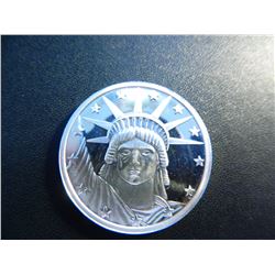 One Ounce .999 Fine Silver Lady Liberty Silver Bullion Round