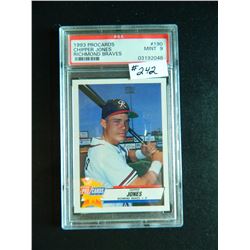 1993 ProCards #190 Chipper Jones Richmond Braves (Minors) Rookie Card, PSA GRADED MINT 9