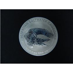 Australia Saltwater Croc, One Ounce .999 Fine Silver