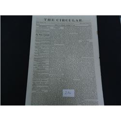 1850's The Circular Newspaper (Oneida, NY) Guaranteed Old!