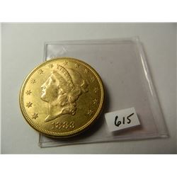 Gold 1883-S $20 Liberty Head Double Eagle, Pre-'33 Gold from Austin, Texas Estate, AGW=.9675 ounce