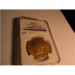 GOLD 1880-S $20 U.S. Double Eagle, Liberty Head, AGW = .9675 Ounce NGC = AU Improperly Cleaned