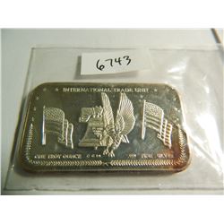 One Troy Ounce, 31.1 Grams, .999 Fine Silver, Silver Trade Unit