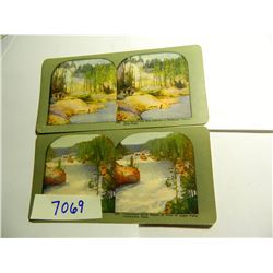 Two (2) Ingersoll Stereoscope cards, Yellowstone Park, #1303 & 1305, both one money