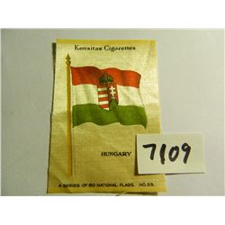 1934 Kensitas Cigarettes Silk Flag Premium, Hungary