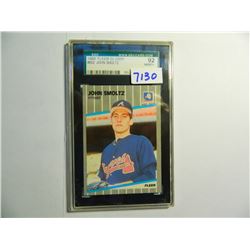 1989 JOHN SMOLTZ FLEER GLOSSY #602 ROOKIE BRAVES, SGC Graded 92 NM/MT+