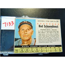 1961 Post #111 Red Schoendienst • Milwaukee Braves • Hall of Fame