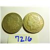 Image 1 : Two (2) 1921-S Silver Morgan Dollars, Both One Money, 90% Silver