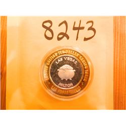 .999 Fine Silver Casino $10 Strike/Token, ASW=.60oz, Hilton, Pot of Gold, Las Vegas