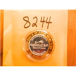 .999 Fine Silver Casino $10 Strike/Token, ASW=.60oz, Mandalay Bay, Las Vegas. Sharks