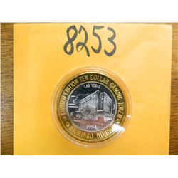 .999 Fine silver casino $10 token/strike ASW= .60 oz.