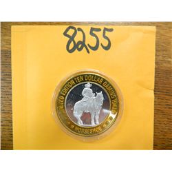 .999 Fine silver casino $10 token/strike ASW= .60 oz.