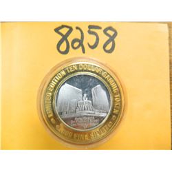 .999 Fine silver casino $10 token/strike ASW= .60 oz.