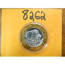 .999 Fine silver casino $10 token/strike ASW= .60 oz.