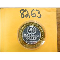 .999 Fine silver casino $10 token/strike ASW= .60 oz.