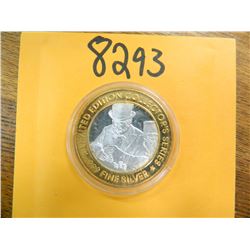 .999 Fine silver casino $10 token/strike ASW= .60 oz.