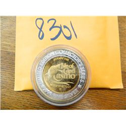 .999 Fine silver casino $10 token/strike ASW= .60 oz.