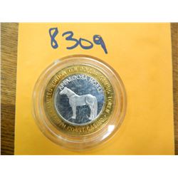 .999 Fine silver casino $10 token/strike ASW= .60 oz.
