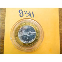 .999 Fine silver casino $10 token/strike ASW= .60 oz.