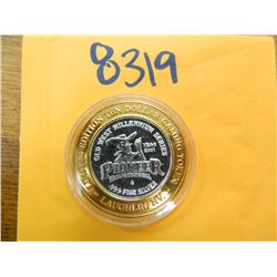 .999 Fine silver casino $10 token/strike ASW= .60 oz.