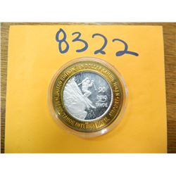 .999 Fine silver casino $10 token/strike ASW= .60 oz.