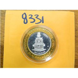 .999 Fine silver casino $10 token/strike ASW= .60 oz.